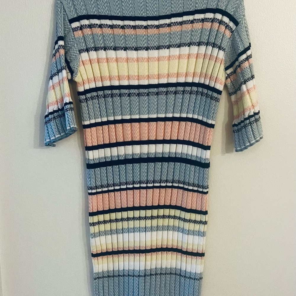Maeve by Anthropologie Knit Midi Dress | Size Small | Multicolor Stripe |
